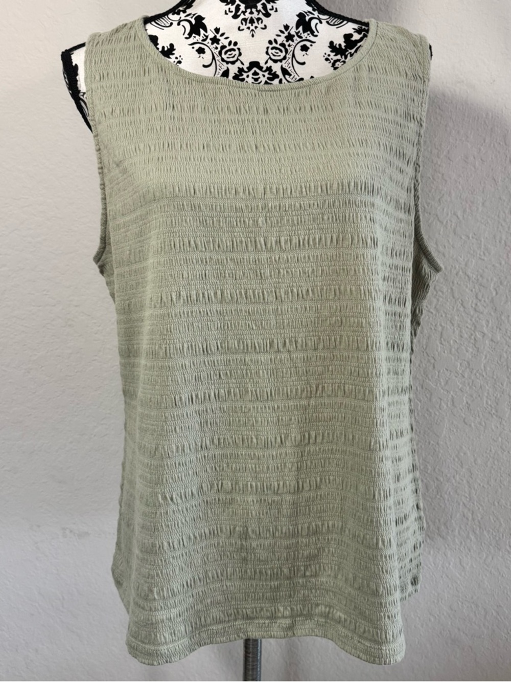 Croft & Barrow Plus Tank Top Size 1X Olive Green Stretch